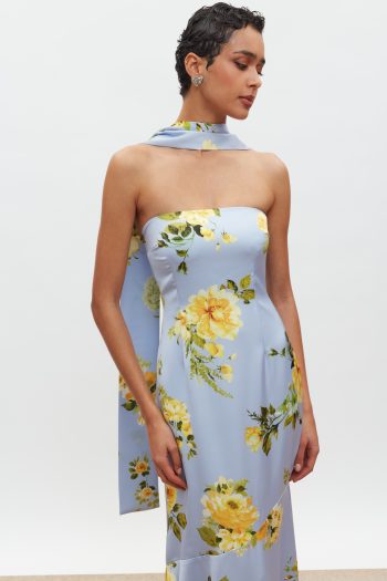 Nepheli Dress – Indigo/Yellow Floral - Image 3