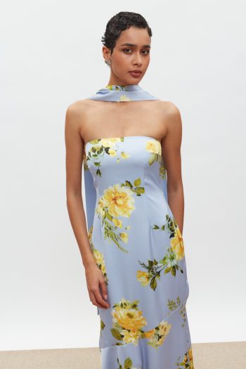 Nepheli Dress – Indigo/Yellow Floral - Image 2