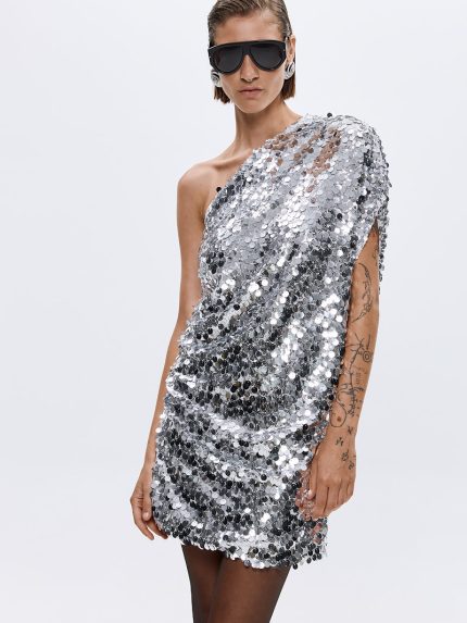 Alivia Sequin Dress – Silver