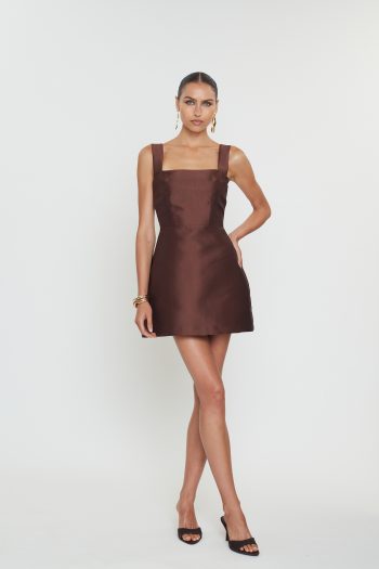 Vasiliki Mini Dress – Brown - Image 2