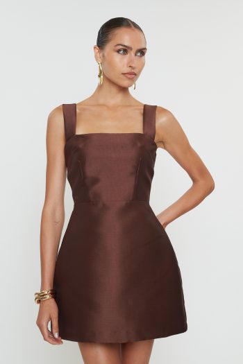 Vasiliki Mini Dress – Brown