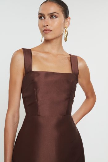 Vasiliki Mini Dress – Brown - Image 3