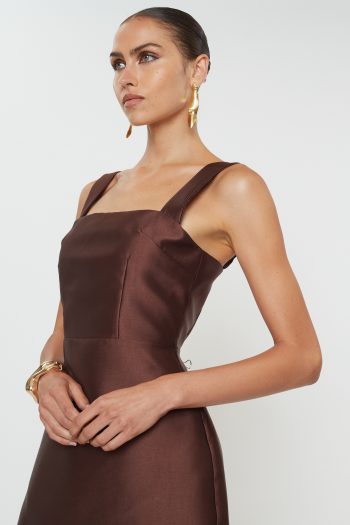 Vasiliki Mini Dress – Brown - Image 5
