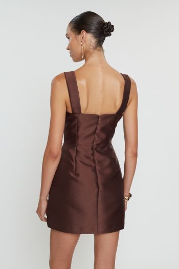 Vasiliki Mini Dress – Brown - Image 6