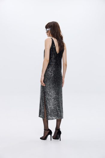 Serin Sequin Midi Dress – Black - Image 3
