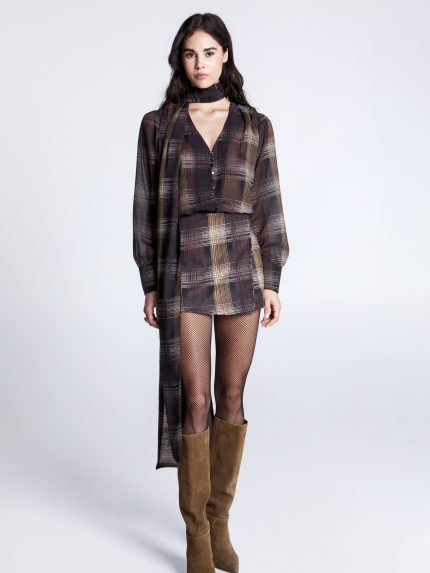 Mocha Mirage Skort – Plaid