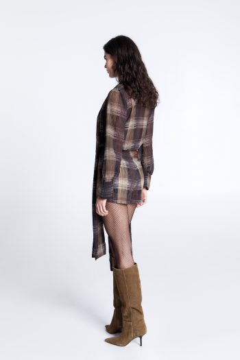 Mocha Mirage Skort – Plaid - Image 4