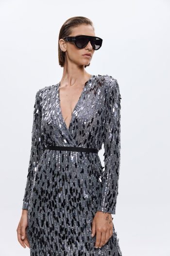 Vittoria Sequin Dress – Grey - Image 2