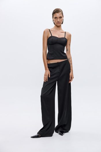 Philippa Satin Bustier – Black - Image 3