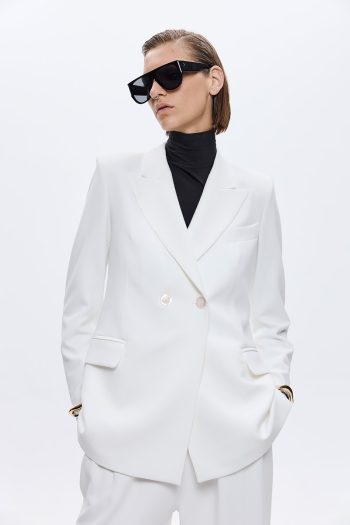 Nancy Crepe Blazer – White