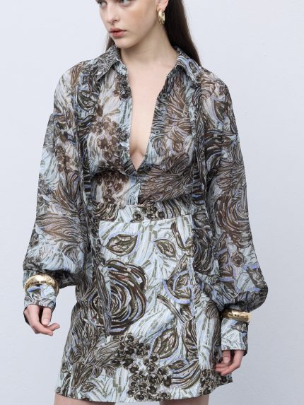 Mosaic Anthesis A-line Mini Skirt – Grey