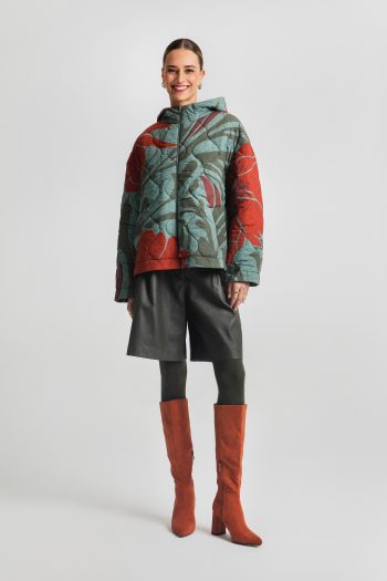 Carla Leather Shorts – Black/Fango - Image 2