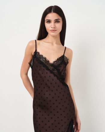 Matilda Slip Dress – Brown - Image 3