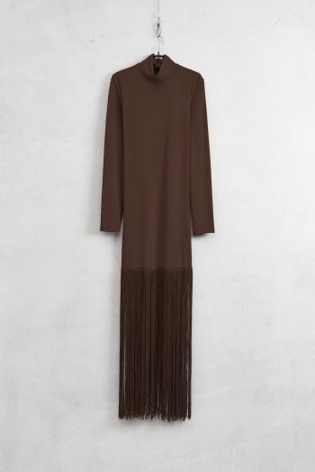 Trudy Fringe Dress – Brown