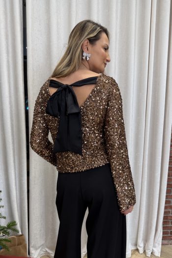 Yvonne Sequin Top – Bronze
