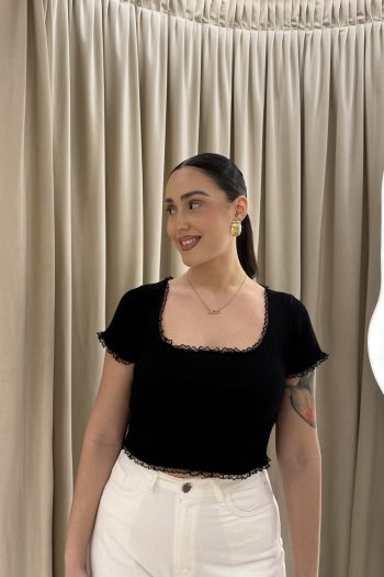 Kim Rib Top – Black - Image 2