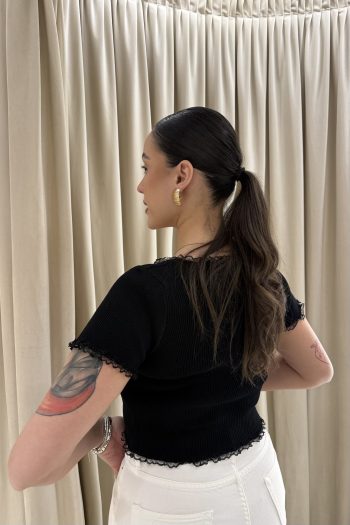 Kim Rib Top – Black - Image 3