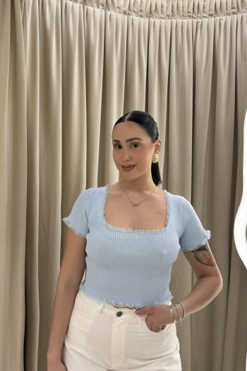 Kim Rib Top – Baby Blue - Image 2