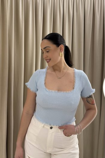 Kim Rib Top – Baby Blue