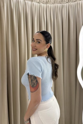 Kim Rib Top – Baby Blue - Image 3