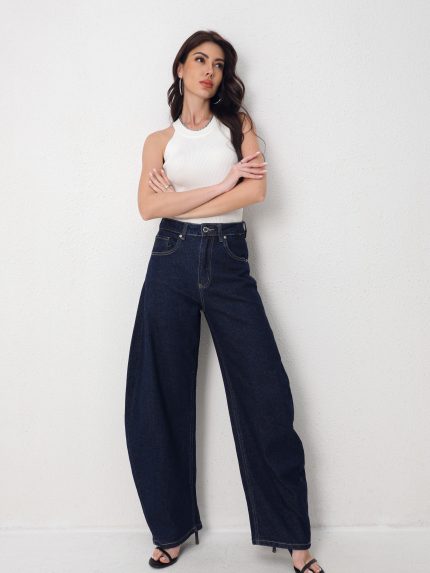 Dorita Barrel Denim – Dark Blue