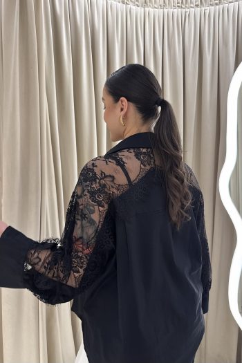 Maxine Lace Shirt – Black - Image 3