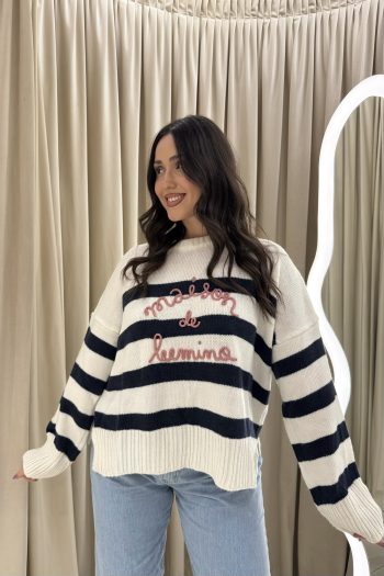Maison Striped Knit – Blue