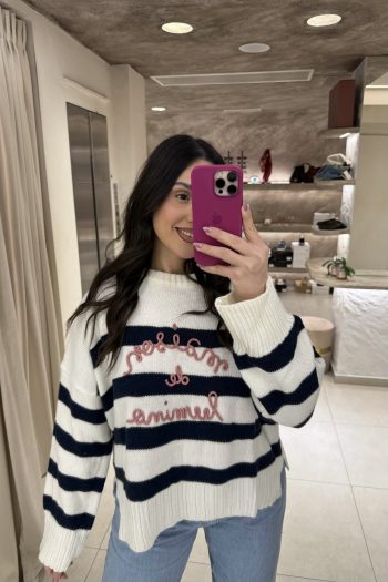 Maison Striped Knit – Blue - Image 2