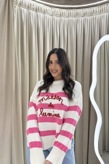 Maison Striped Knit – Pink