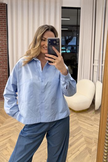 Crop Cotton Shirt – Ciel - Image 4