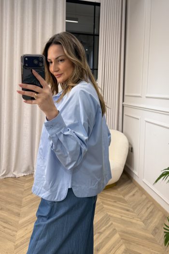 Crop Cotton Shirt – Ciel - Image 3