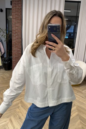 Crop Cotton Shirt – White