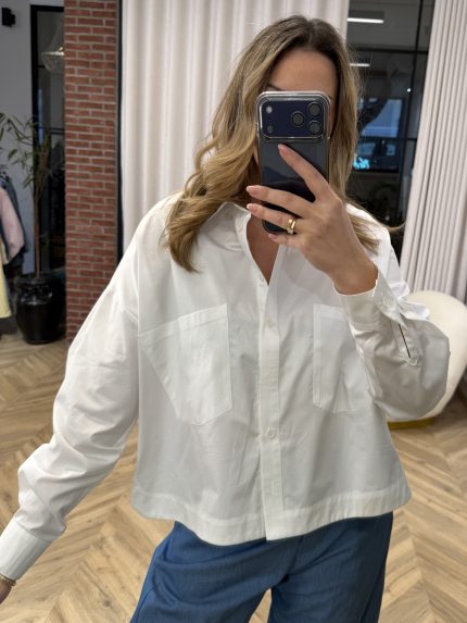 Crop Cotton Shirt – White