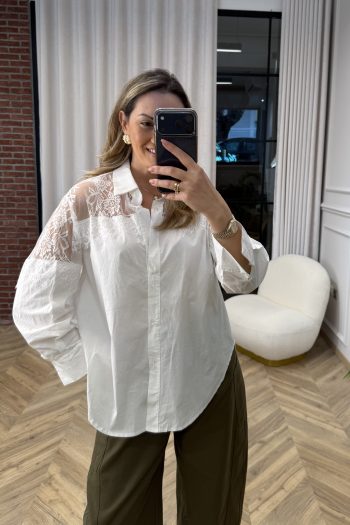 Jerry Lace Shirt – White - Image 4