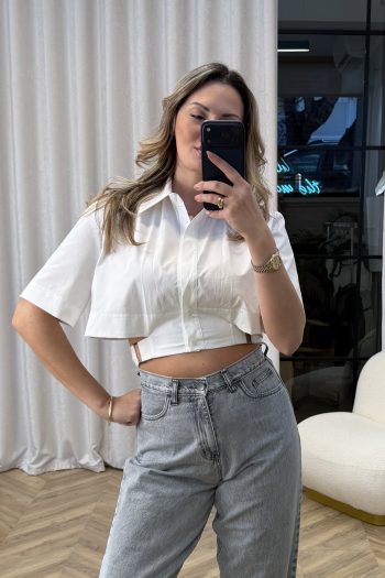 Cotton Wrap Shirt – White - Image 3