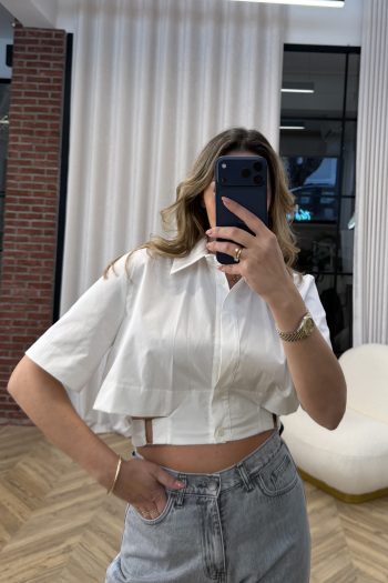 Cotton Wrap Shirt – White - Image 2