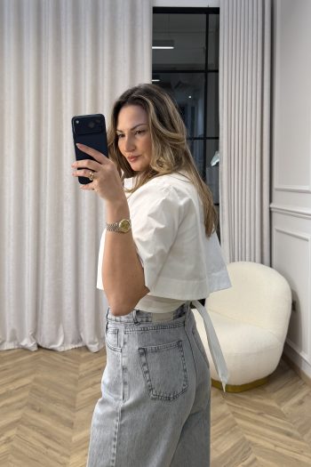 Cotton Wrap Shirt – White - Image 6