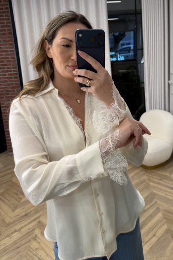 Gia Lace Shirt – White - Image 3