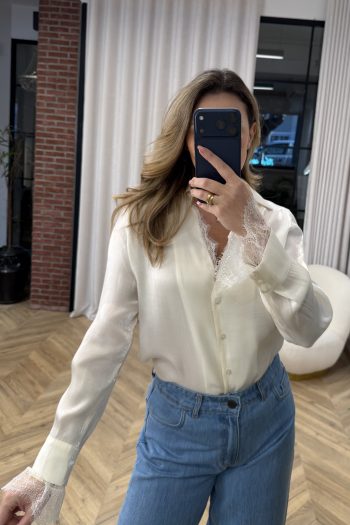 Gia Lace Shirt – White