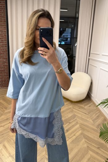 Susan Lace T-shirt – Sky Blue