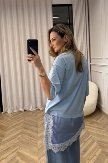 Susan Lace T-shirt – Sky Blue - Image 7