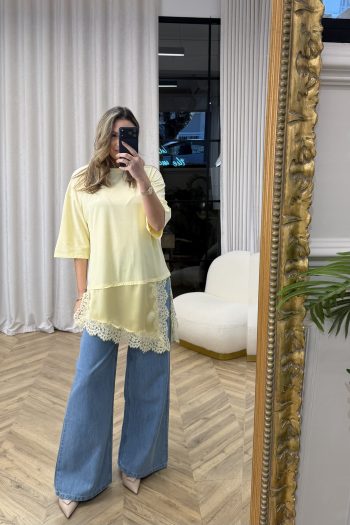 Susan Lace T-shirt – Yellow - Image 2