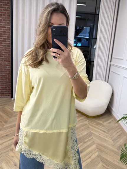 Susan Lace T-shirt – Yellow