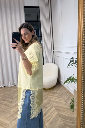 Susan Lace T-shirt – Yellow - Image 5