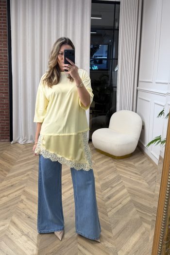 Susan Lace T-shirt – Yellow - Image 3