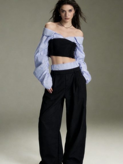 Pansy Striped Set – Blue