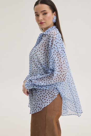Polka Dot Shirt – Baby Blue - Image 2