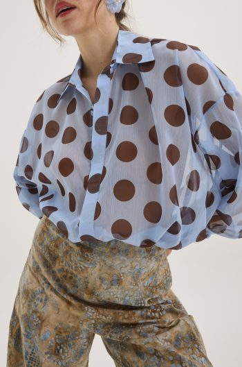 Cynthia Dot Shirt – Baby Blue - Image 3