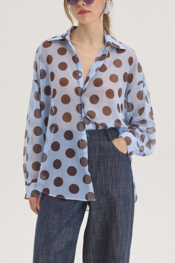 Cynthia Dot Shirt – Baby Blue