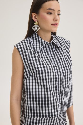 Veronica Sleeveless Shirt – Black